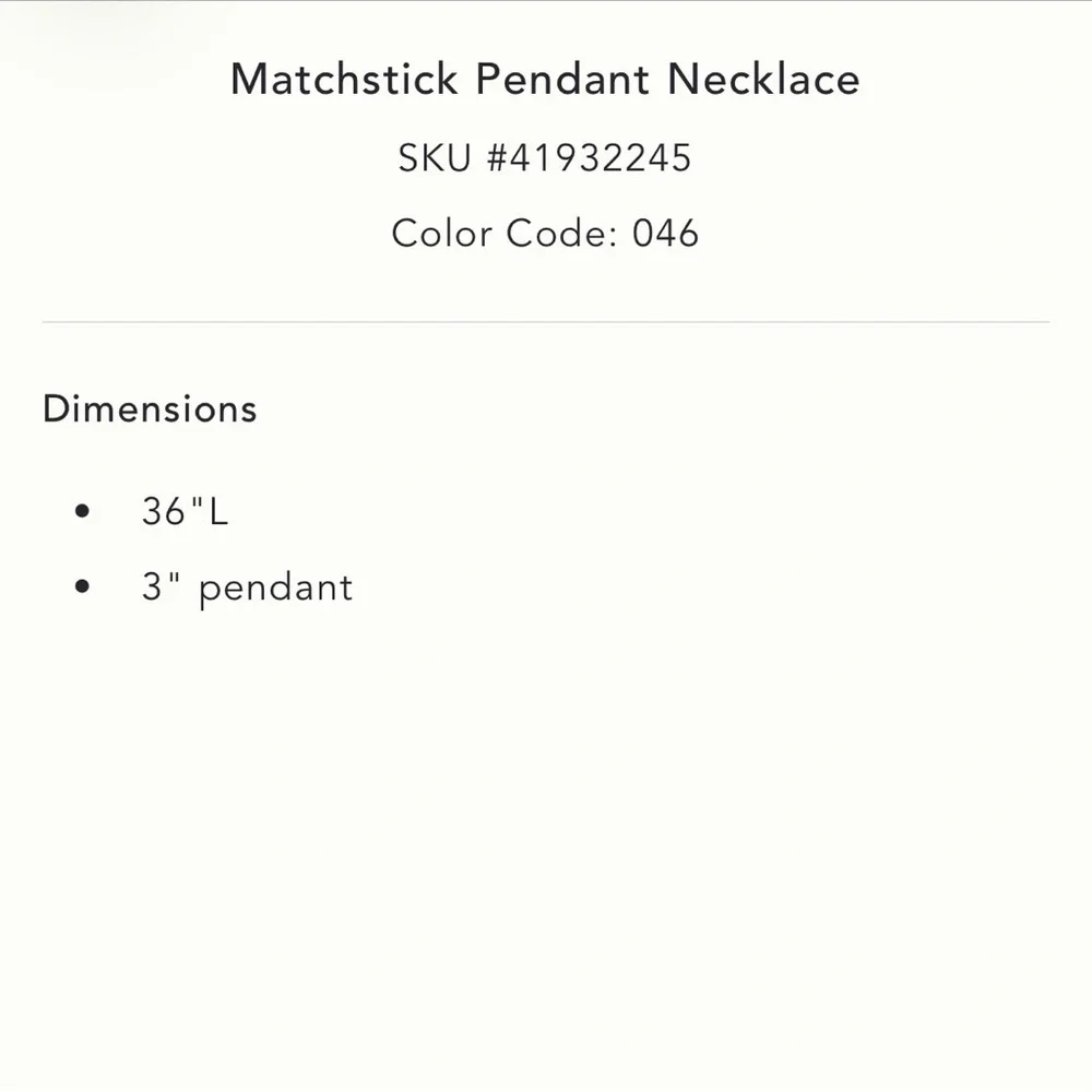 Anthropologie Matchstick Pendant Necklace - Picture 7 of 7